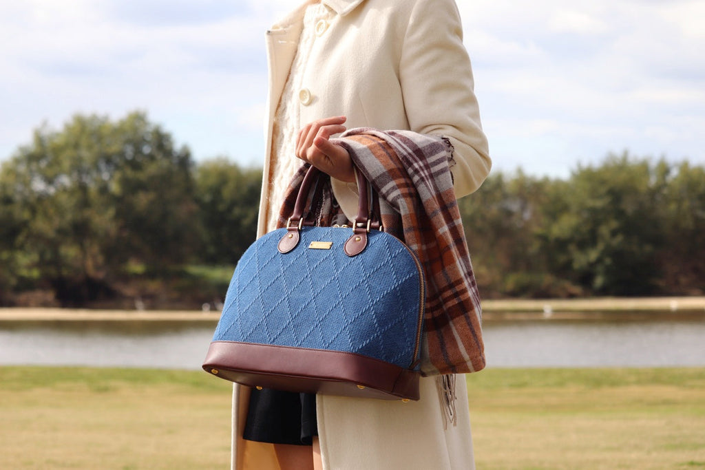 kusakura sashiko Handbag Indigo | 九櫻刺子ハンドバック インディゴ