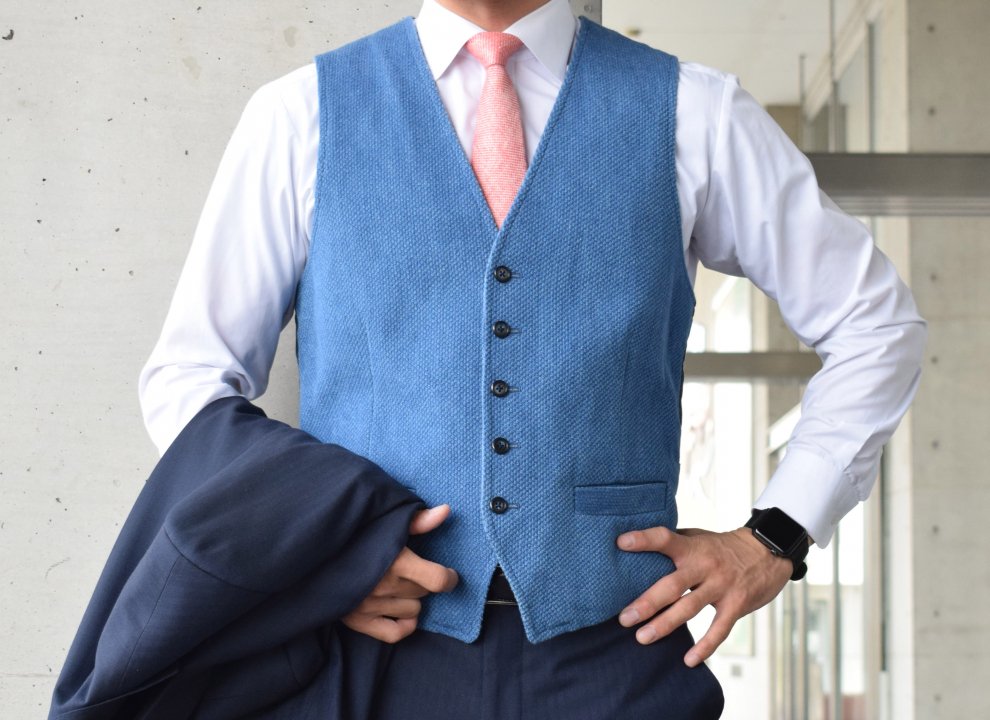 Indigo dyed vest | インディゴ染めベスト